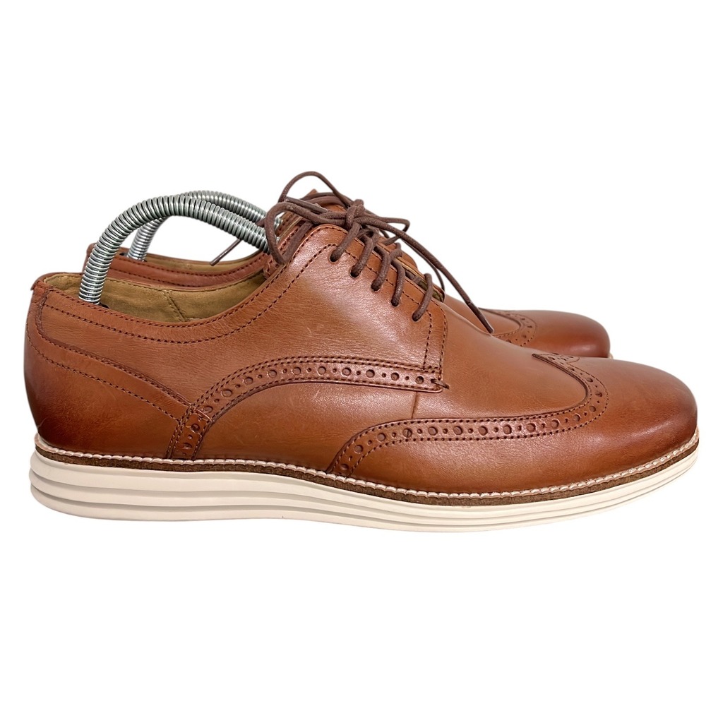 Cole Haan Grand.OS Mens 10M British Tan Leather Wingtip Oxford Shoes C26471